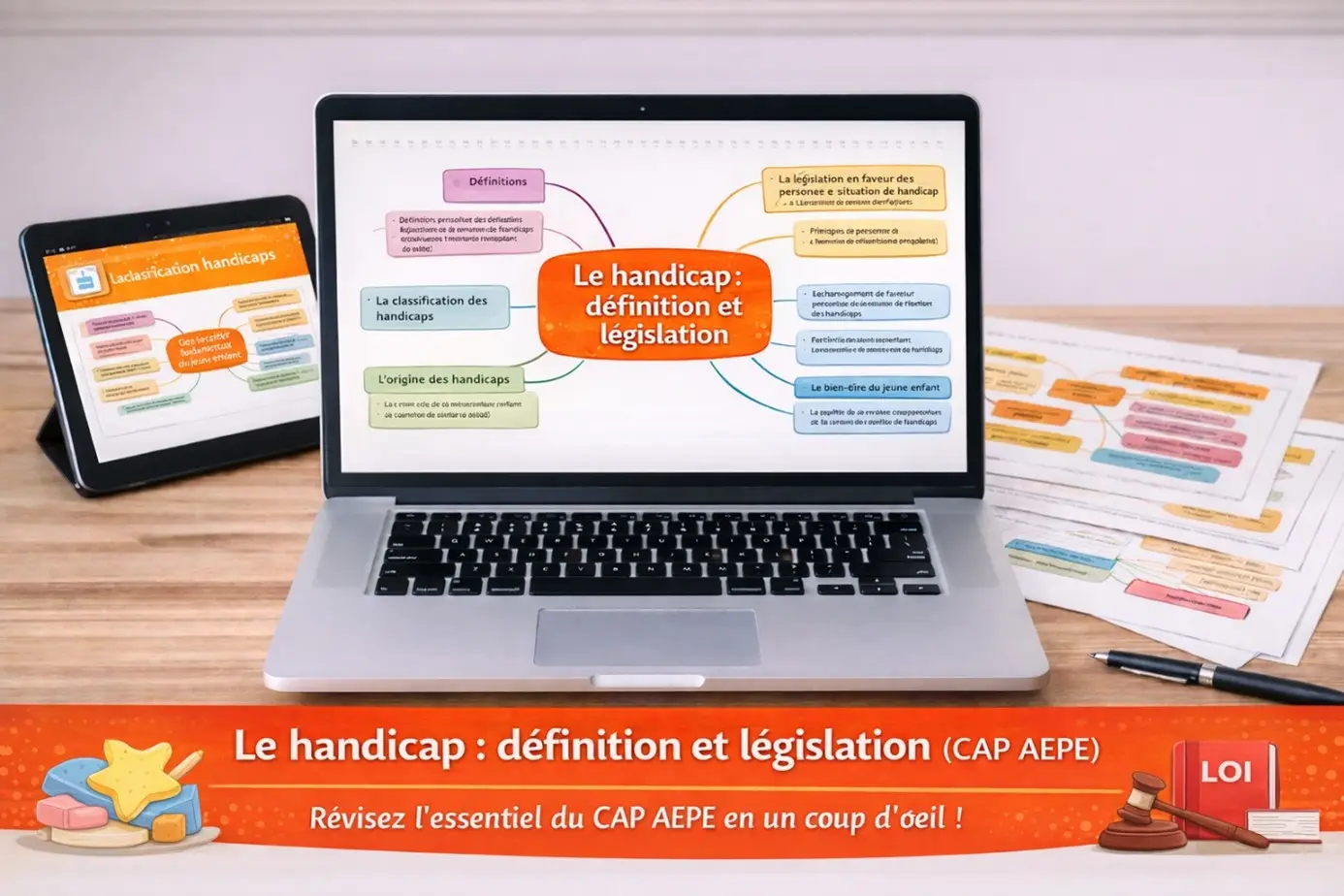 Cartes mentales : Le handicap, définition et législation